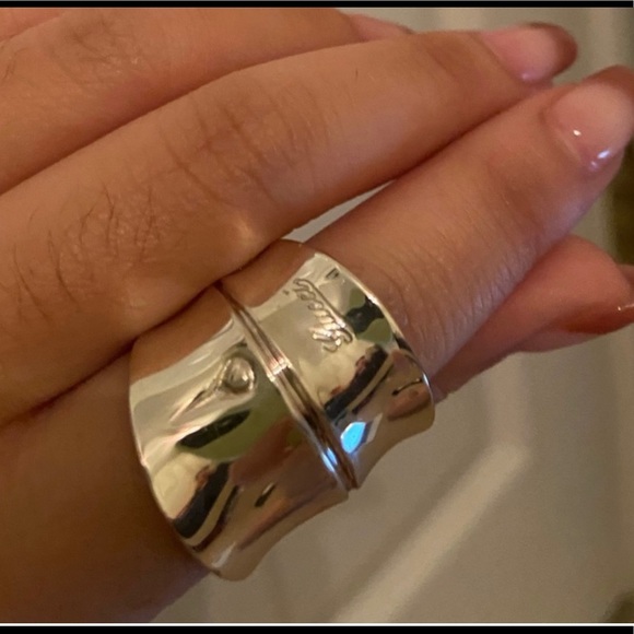 ❤️ NEW AUTH GUCCI Bamboo Sterling Silver Ring Made in Italy .925 SZ 5 -5.5 - Picture 6 of 11